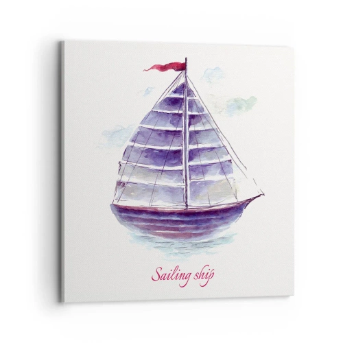 Tablou pe pânză - Pânze pline și apă calmă - 70x70 cm