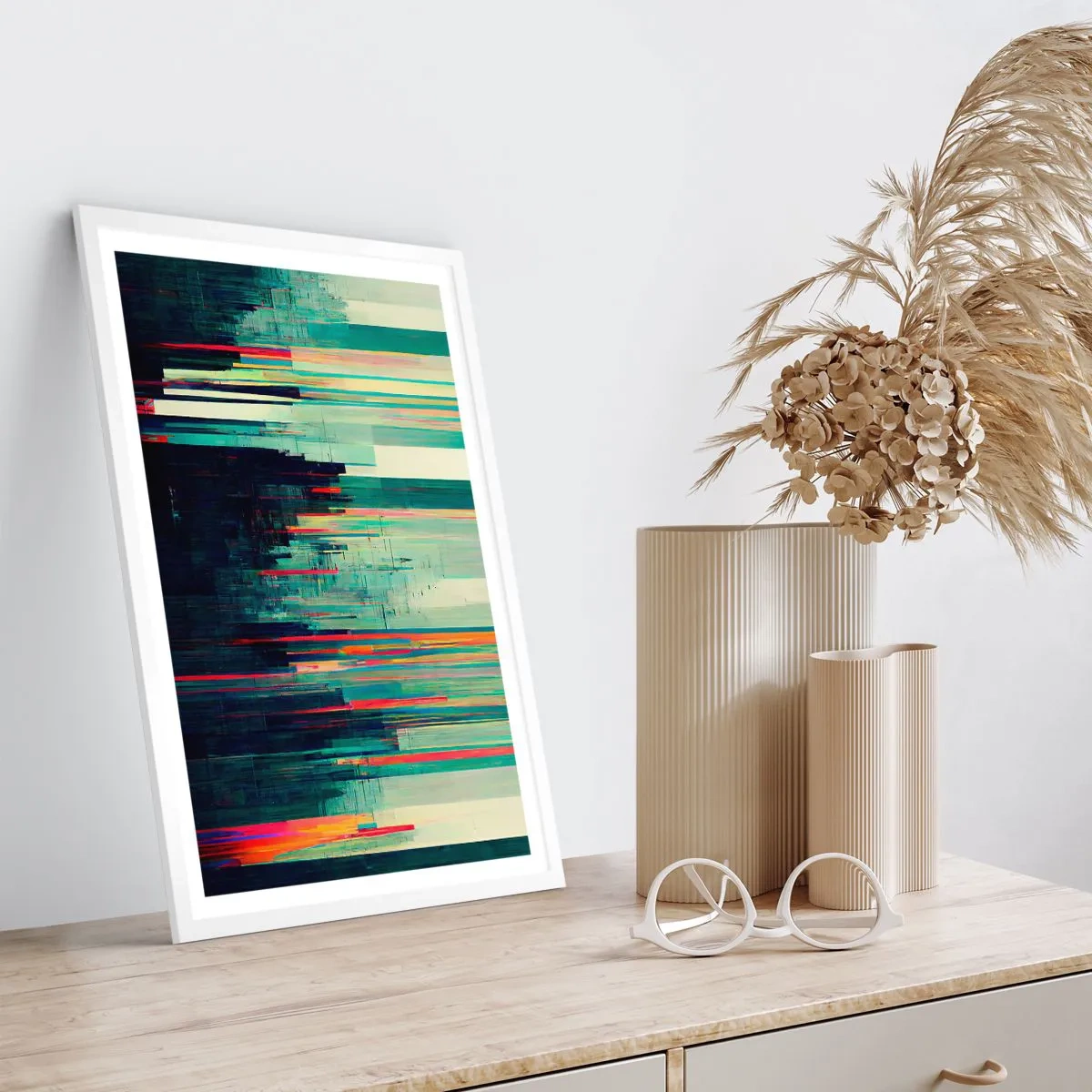 Poster în ramă albă - Oraș futurist - 70x100 cm