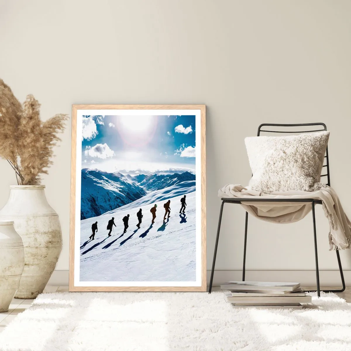 Poster în ramă de stejar deschis - Echipa câștigătoare - 40x50 cm