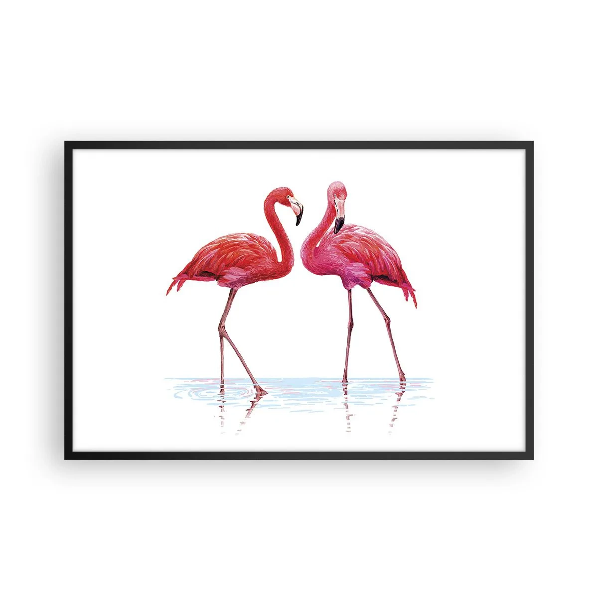 Poster în ramă neagră - Pink randez-vous - 91x61 cm