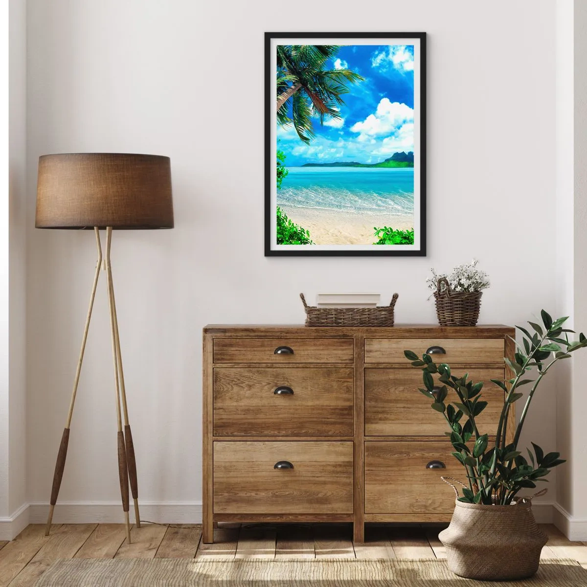 Poster în ramă neagră - Azur de la tropice - 40x50 cm