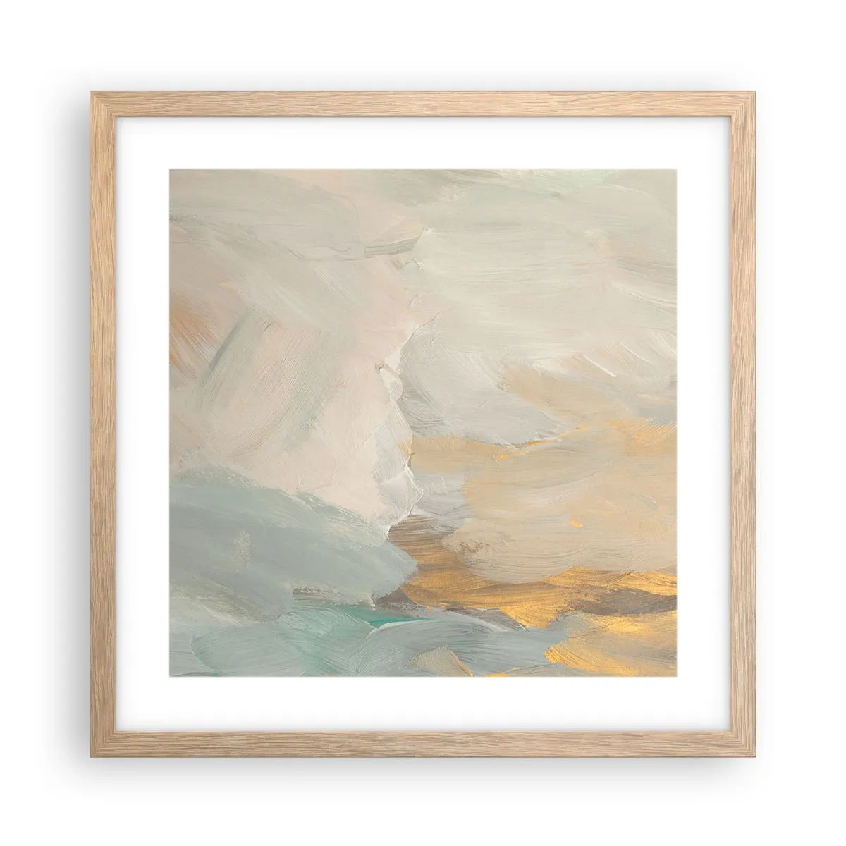 Poster în ramă de stejar deschis - Abstracție - lumea blândeții - 40x40 cm
