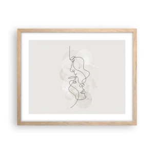 Poster în ramă de stejar deschis - Încurcați într-o îmbrățișare - 50x40 cm