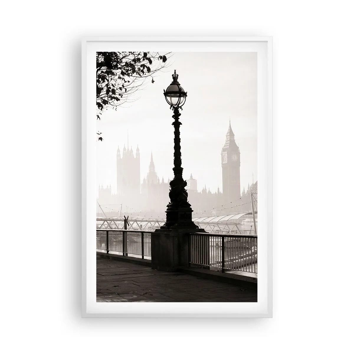 Poster în ramă albă - Londra de dimineața - 61x91 cm