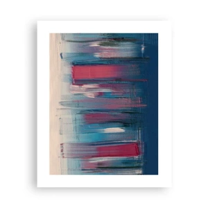 Poster - Compoziție verticală în albastru și roșu - 40x50 cm