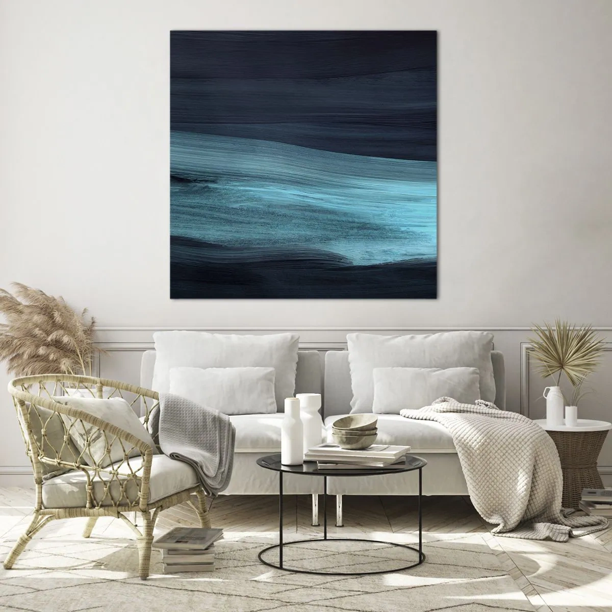 Tablou pe sticlă - Du-te cu fluxul - 40x40 cm