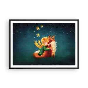 Poster în ramă neagră - Micul Prinț - 100x70 cm