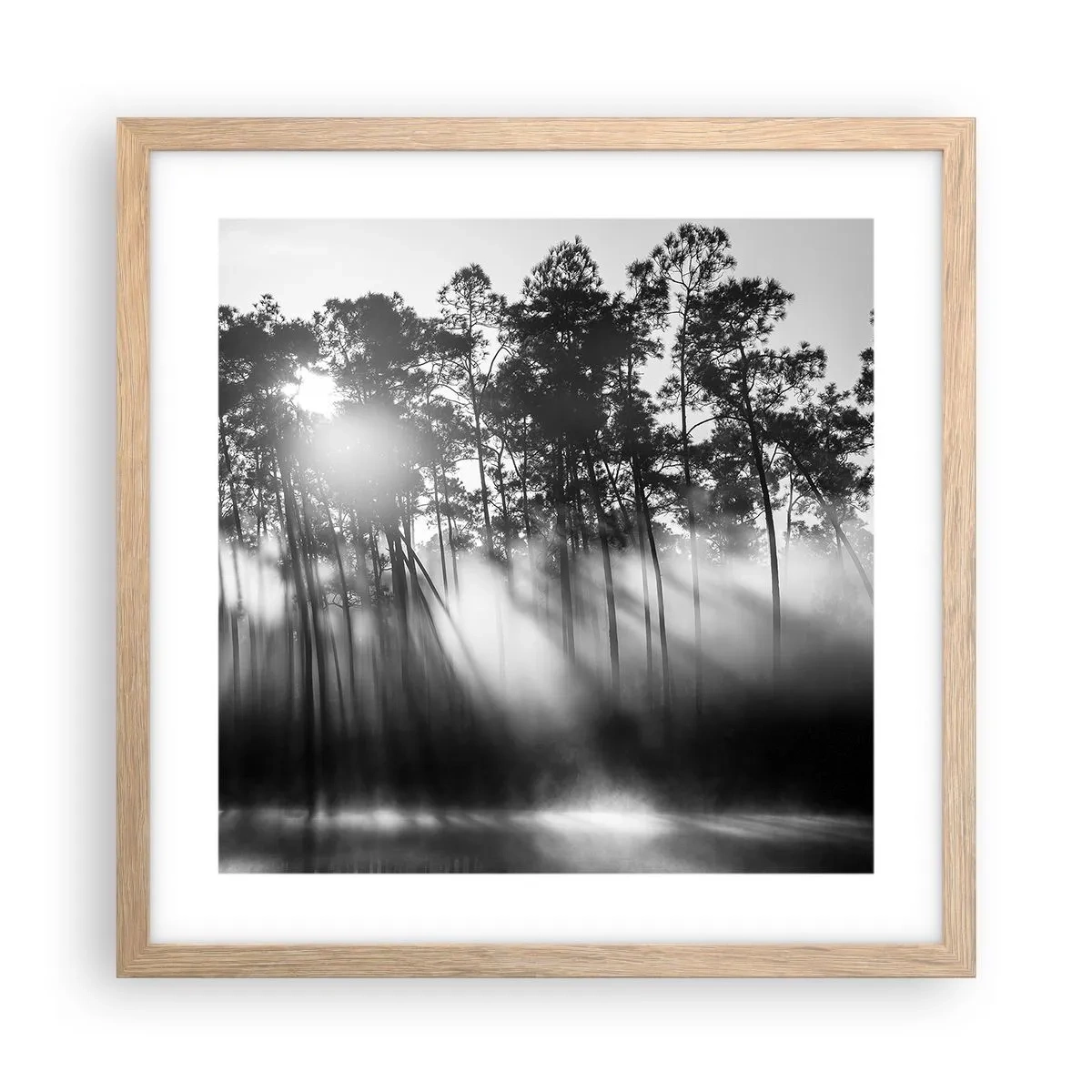 Poster în ramă de stejar deschis - Soare de neoprit - 40x40 cm