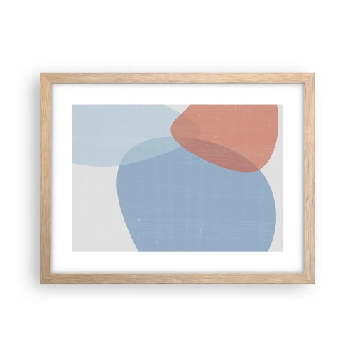 Poster în ramă de stejar deschis - Relații pastelate - 40x30 cm