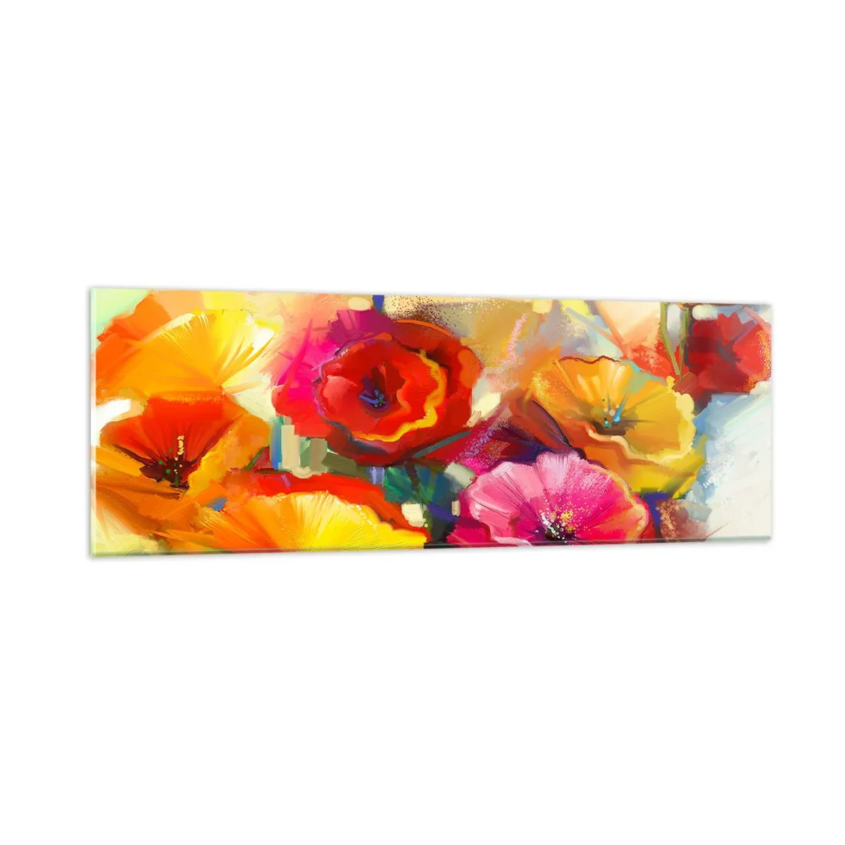 Tablou pe sticlă - Nu numai roșu - 90x30 cm