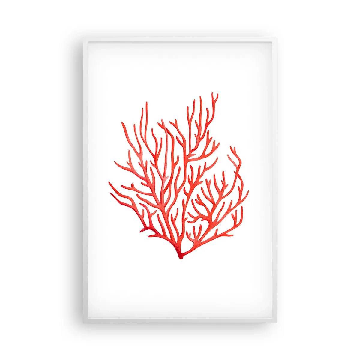 Poster în ramă albă - Coral filigranat - 61x91 cm