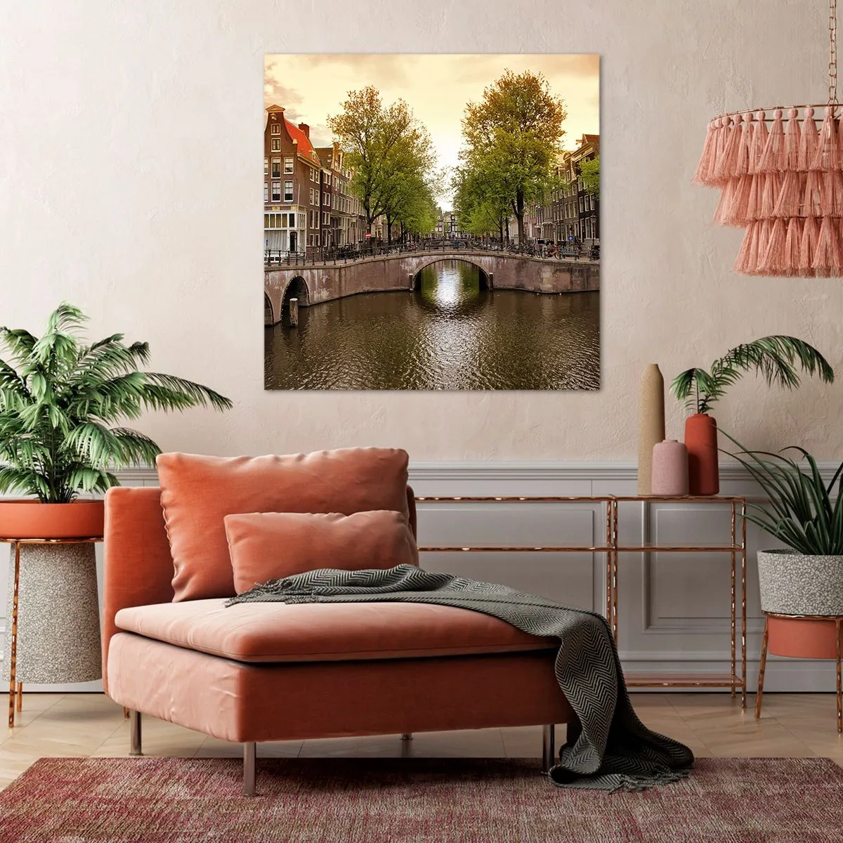 Tablou pe pânză - Cu barca sau cu bicicleta? - 40x40 cm