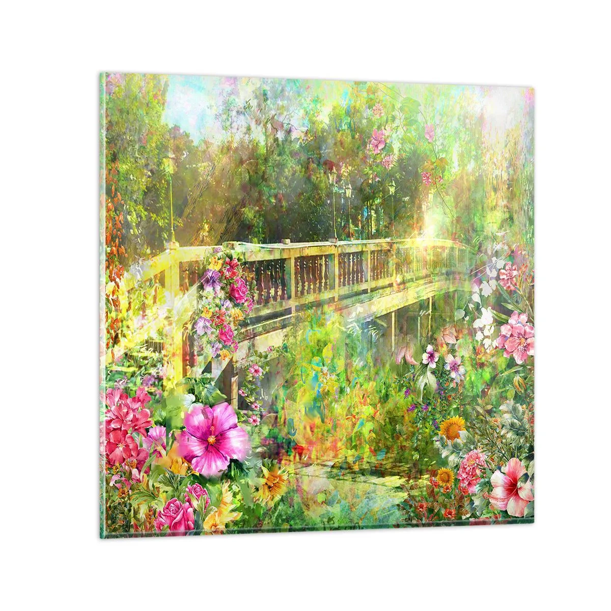 Tablou pe sticlă - Podul suspinelor de primăvară - 30x30 cm