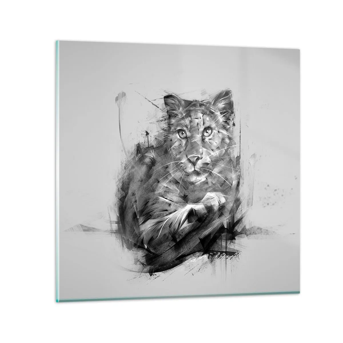 Tablou pe sticlă - Da, te ascult cu atenție - 50x50 cm