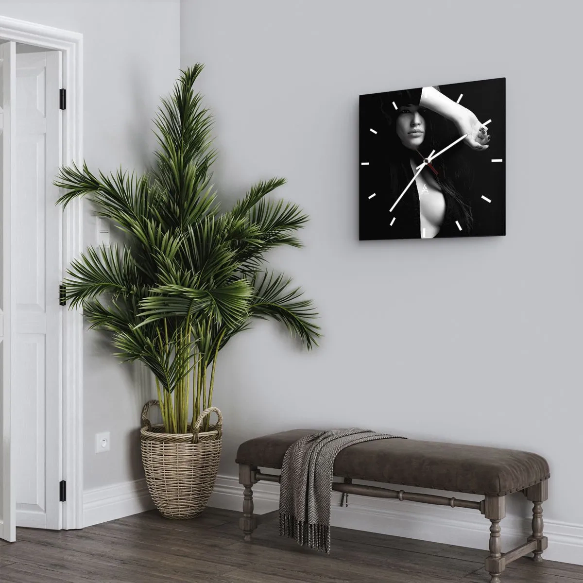 Ceas de perete - Ceas pe sticlă - Școala de seducție - 40x40 cm