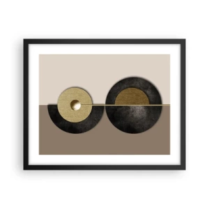 Poster în ramă neagră - Variații în jurul unui cerc - 50x40 cm