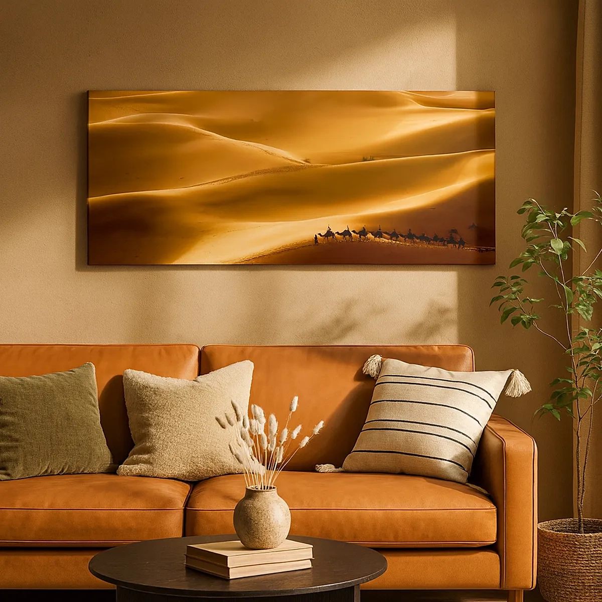 Tablou pe pânză - Caravana pe valurile deșertului - 30x30 cm