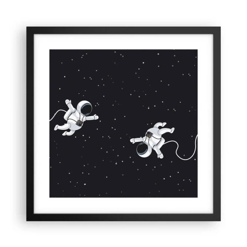 Poster în ramă neagră - Dansul spațial - 40x40 cm