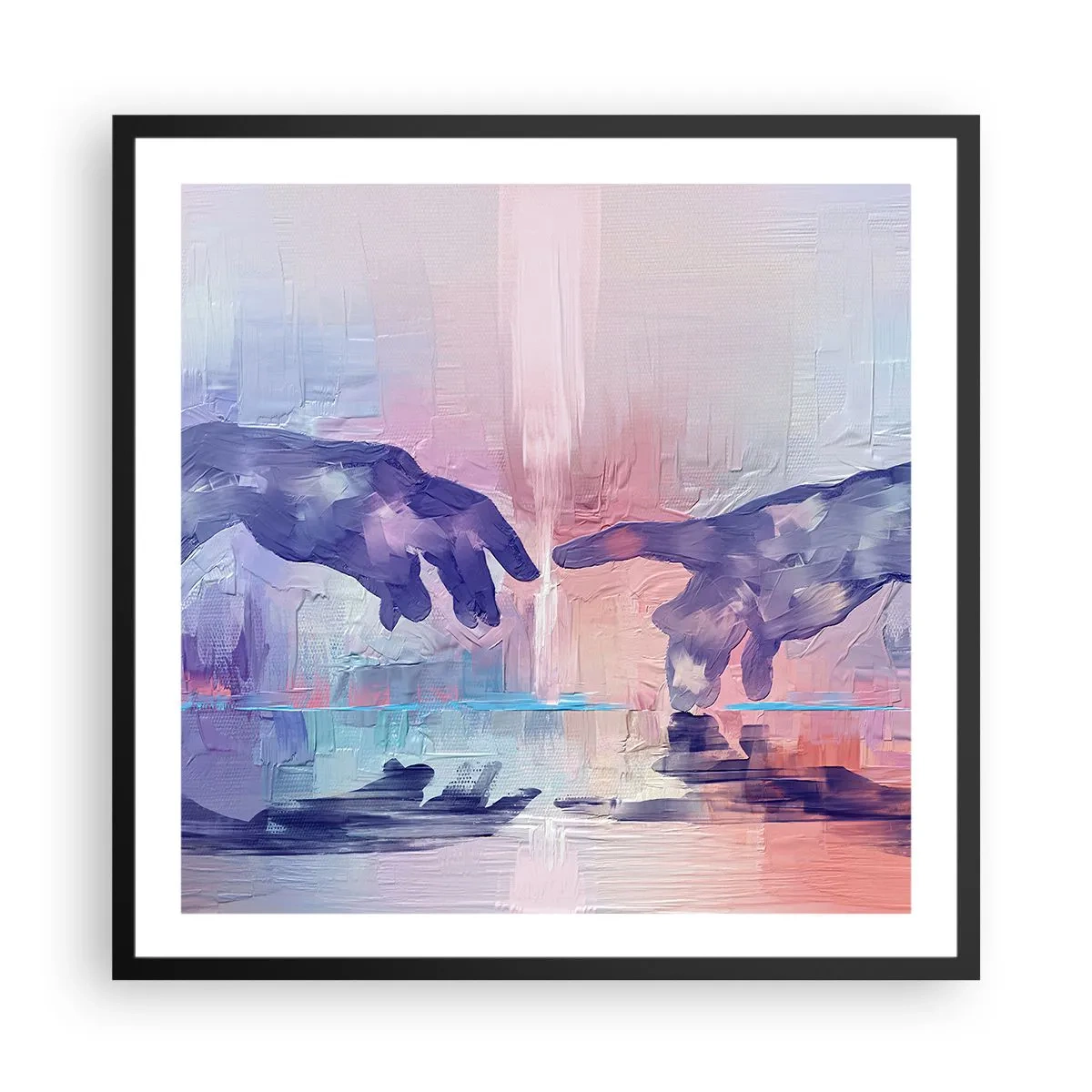 Poster în ramă neagră - Scânteia divină a vieții - 60x60 cm