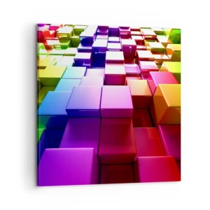 Tablou pe pânză - Op-art împreună ca o echipă - 60x60 cm