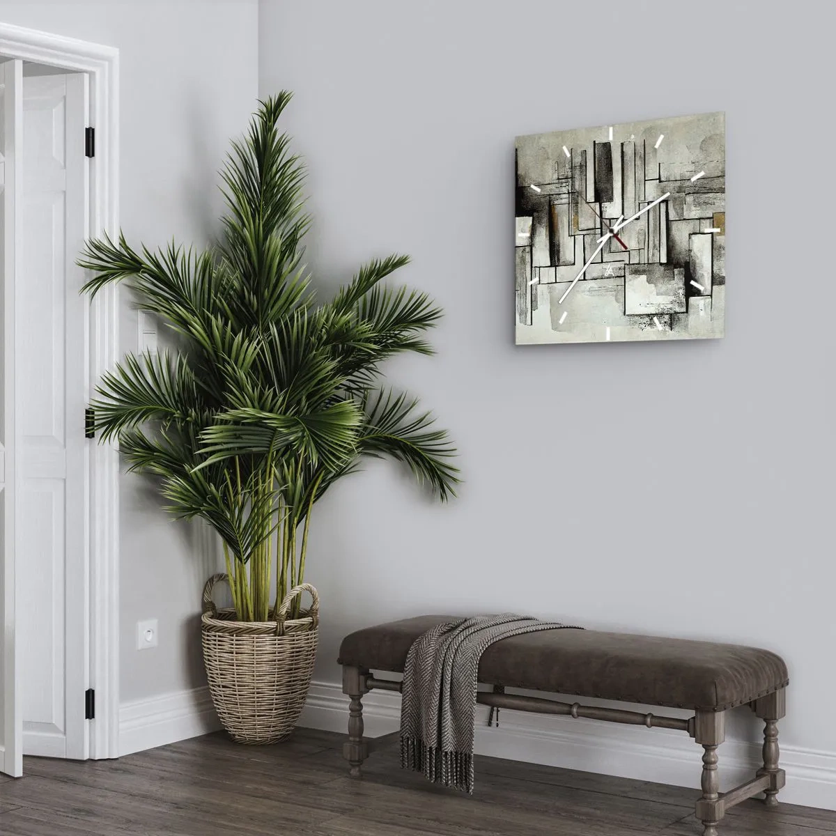 Ceas de perete - Ceas pe sticlă - Puterea simplității - 40x40 cm