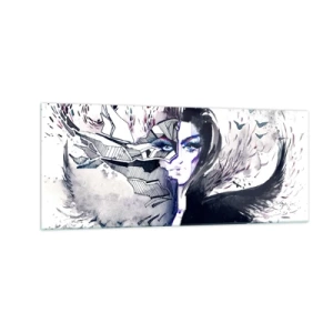 Tablou pe sticlă - Demonică și frumoasă - 100x40 cm