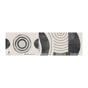 Mostră de Tapet Standard Eco - Centrul cel mai important - Rotile, Minimalist, Contemporan - 100x30 cm