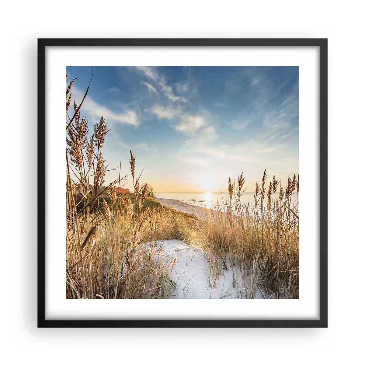 Poster în ramă neagră - Plaja de nord - 50x50 cm