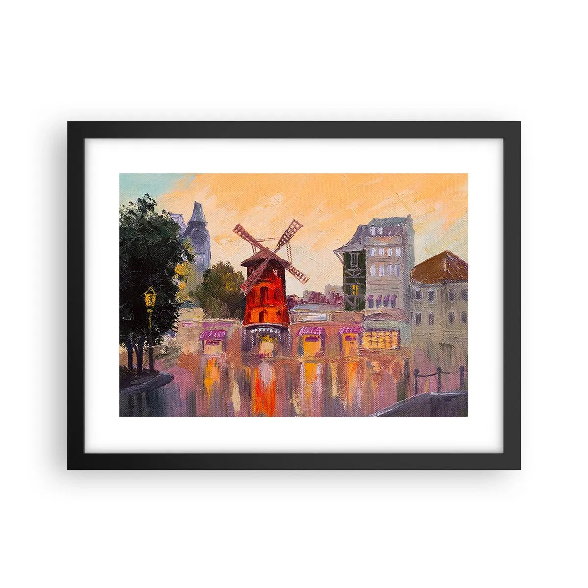 Poster în ramă neagră - Icoane pariziene - Moulin Rouge - 40x30 cm