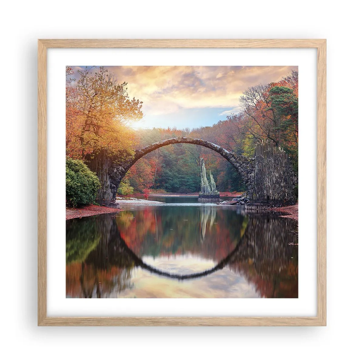 Poster în ramă de stejar deschis - De cealaltă parte a oglinzii - 50x50 cm