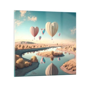 Tablou pe sticlă - Iubirea ne înalță - 30x30 cm