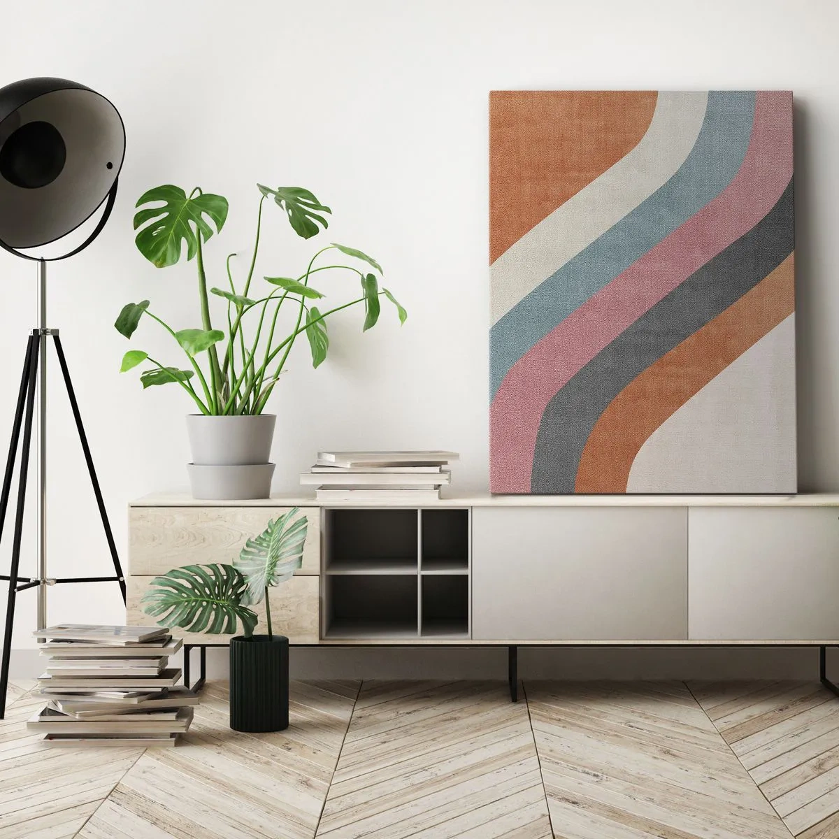 Tablou pe pânză - Compoziție diagonală - mișcare - 55x100 cm