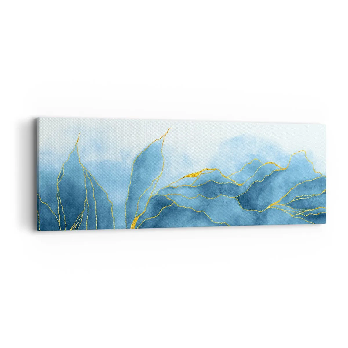 Tablou pe pânză - Albastru în aur - 90x30 cm