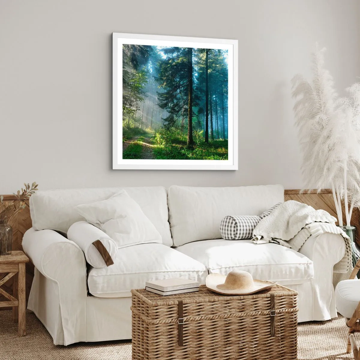 Poster în ramă albă - Strălucirea de dimineață - 50x50 cm