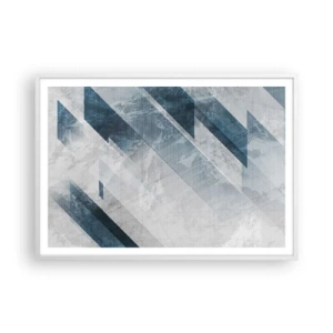 Poster în ramă albă - Compoziția spațială - mișcarea griului - 100x70 cm