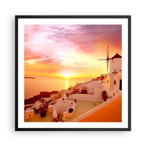 Poster în ramă neagră - Dizolvându-se în alb și auriu - 60x60 cm