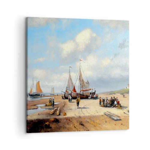 Tablou pe pânză - Pescuit de succes - 50x50 cm