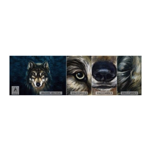 Mostră tapet Premium Sand - Alfa? Și omega - Lup, Animale, Pictura - 100x30 cm