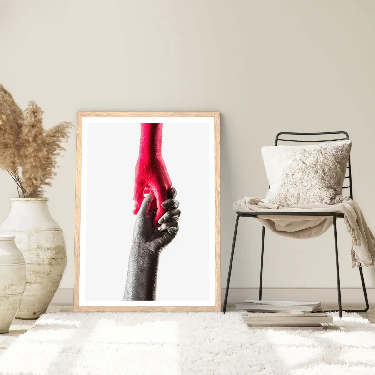 Poster în ramă de stejar deschis - Împreună, deși diferiți - 50x70 cm