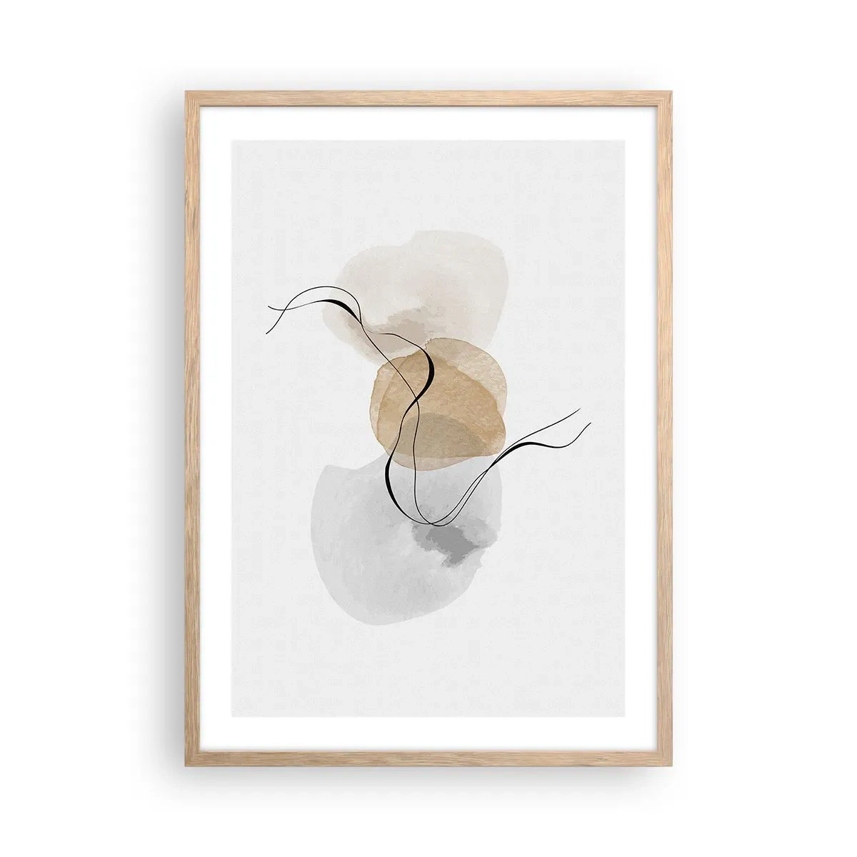 Poster în ramă de stejar deschis - Mărgele de aer - 50x70 cm