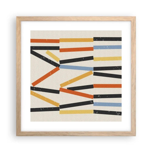 Poster în ramă de stejar deschis - Compoziție la nivel - 40x40 cm