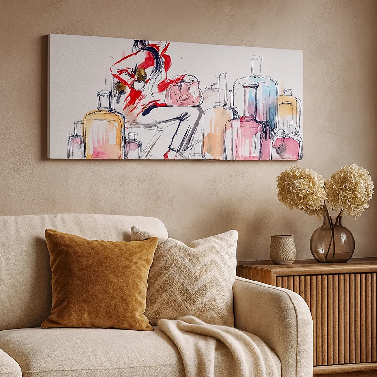 Tablou pe pânză - Să ne așezăm înainte de călătorie - 30x30 cm