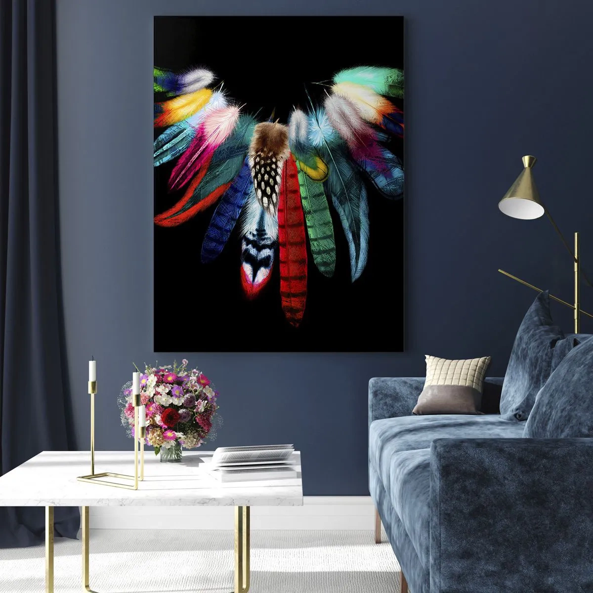 Tablou pe sticlă - Colier indian - 50x70 cm