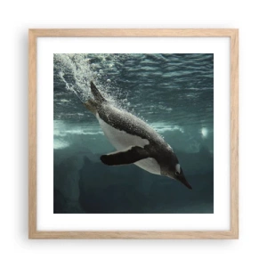 Poster în ramă de stejar deschis - Bun venit în lumea mea - 40x40 cm