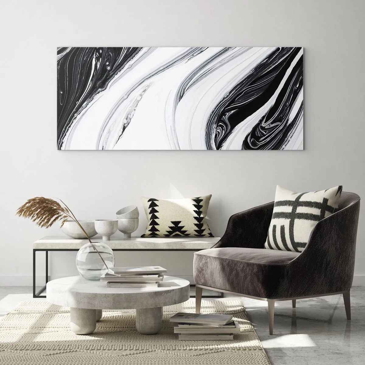 Tablou pe sticlă - Combinație de contrarii - 90x30 cm