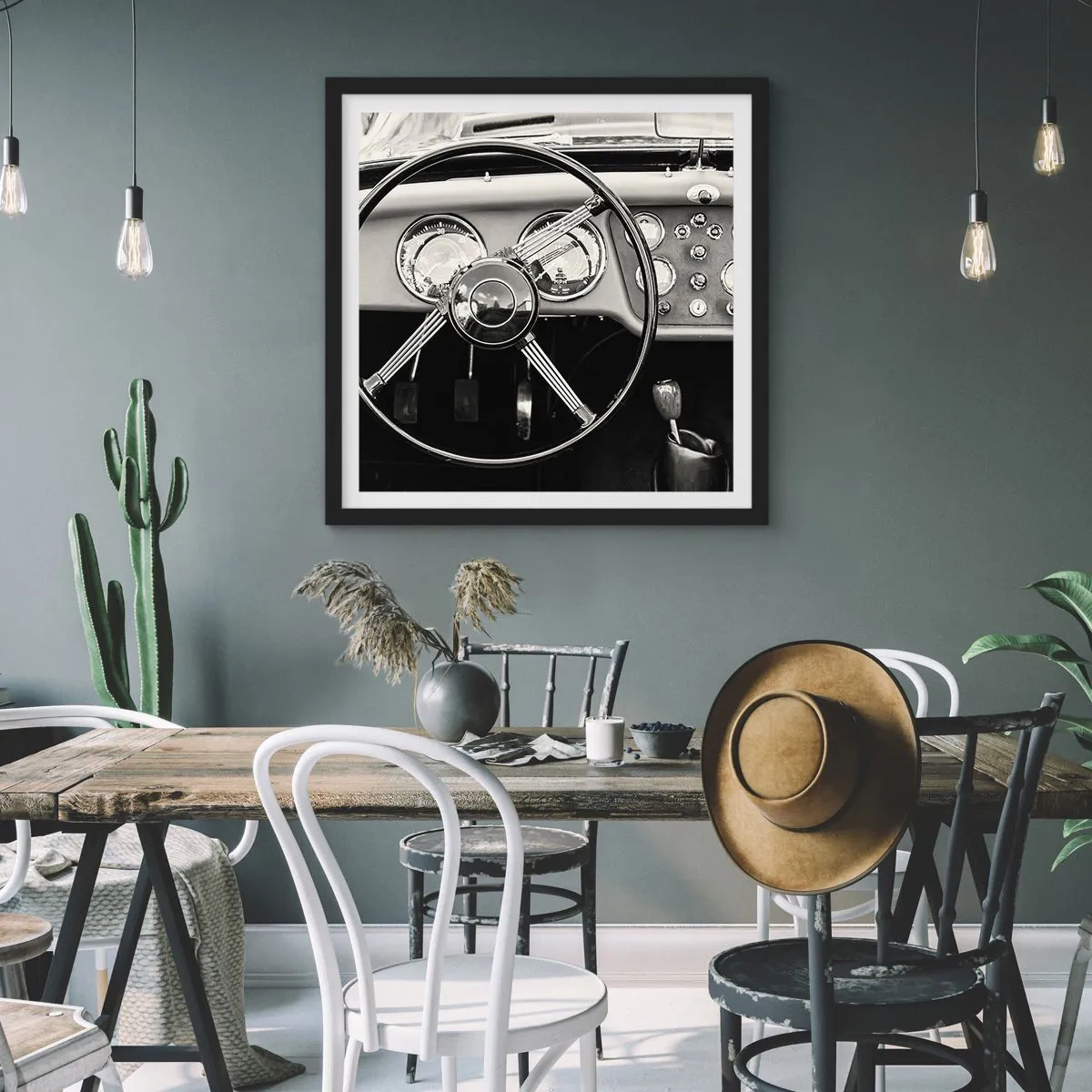 Poster în ramă neagră - Visul unui colecționar - 60x60 cm