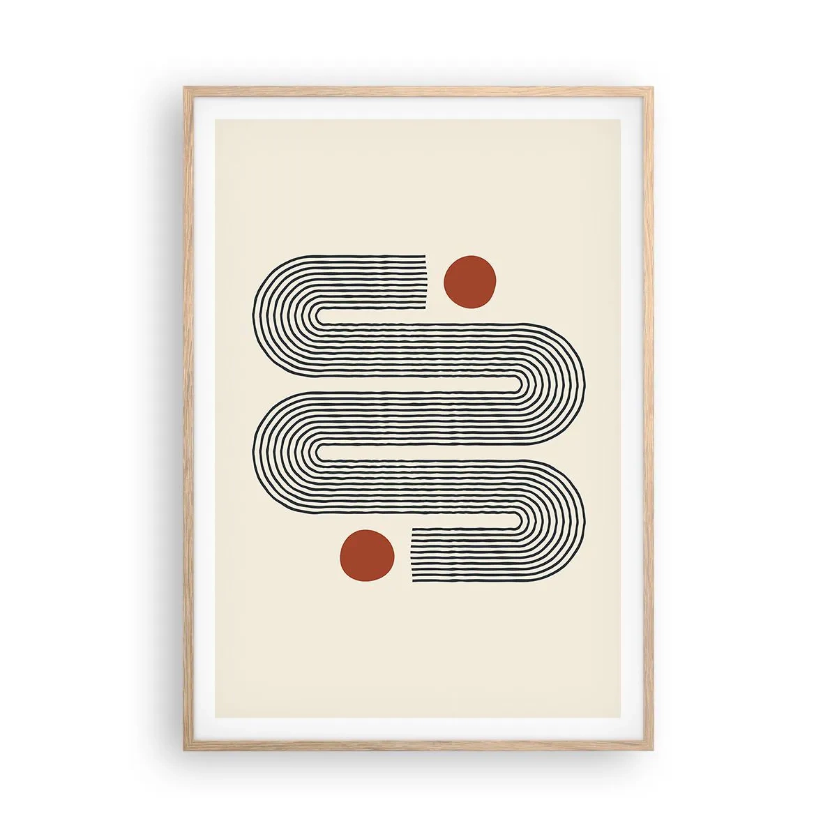 Poster în ramă de stejar deschis - De la început până la sfârșit - 70x100 cm