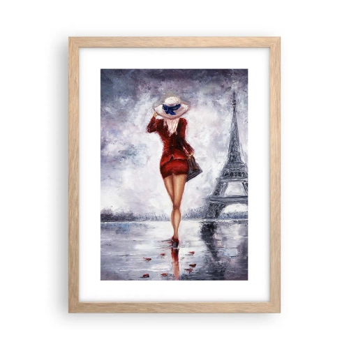 Poster în ramă de stejar deschis - Simboluri pariziene - 30x40 cm