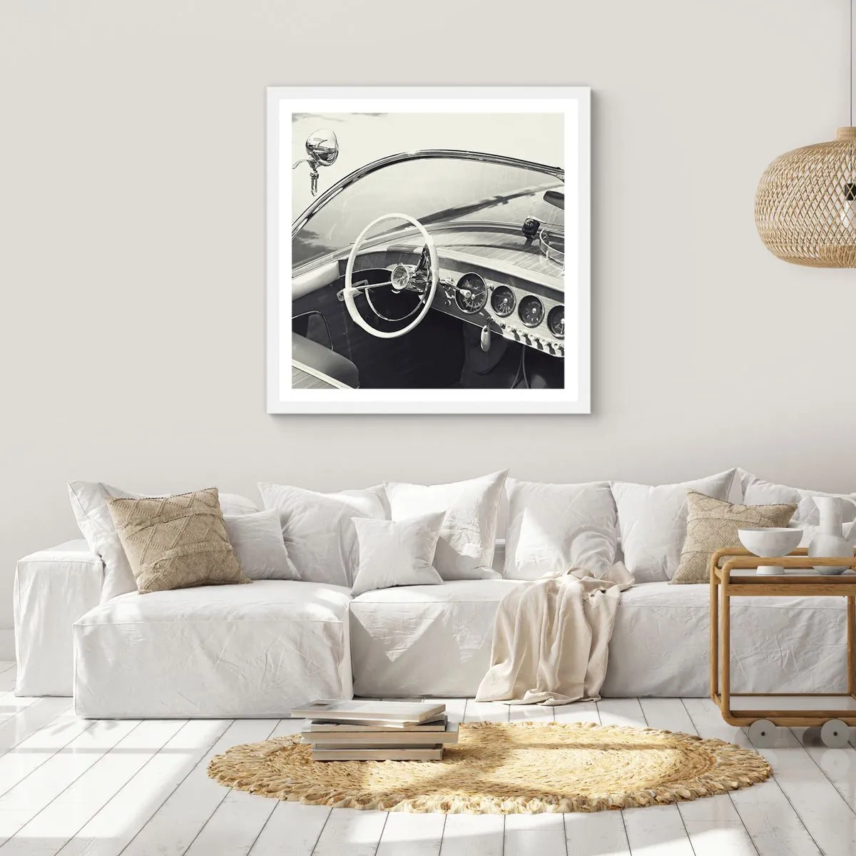 Poster în ramă albă - E timpul pentru cei bogați - 60x60 cm