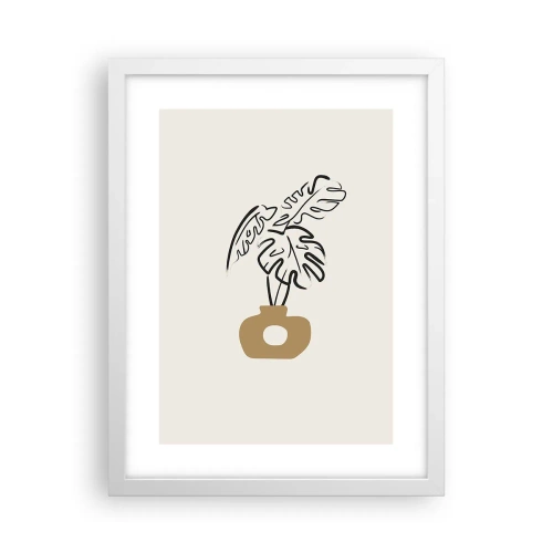Poster în ramă albă - Monstera - decorarea casei - 30x40 cm